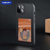 VAWI B287 Coque de téléphone E-ink HD DIY tendance pour iPhone 13 14 15 16 17 Pro Max, étui intelligent NFC E-ink
