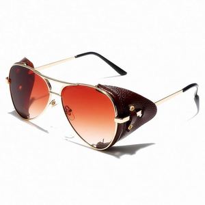 Nouveautés 2021 : Lunettes de soleil tendance UV400 en forme d'eau, petites lunettes métalliques, lunettes steampunk pour femmes - Product Image 2