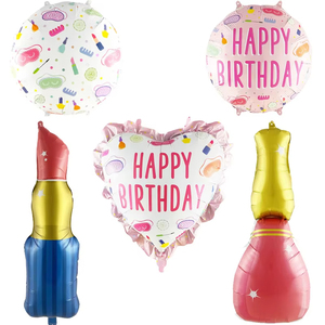Venta al por mayor lápiz labial globo de aluminio esmalte de uñas globo niñas maquillaje belleza tema decoración de fiesta de <span class=keywords><strong>cumpleaños</strong></span> - Product Image 3