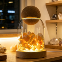 Diffuseur d'arômes en cristal multicolore, ornement en pierre, cloche en verre créative avec veilleuse LED, décoration d'intérieur pour huiles essentielles, artisanat