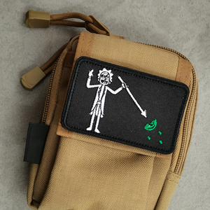 Tela blanca <span class=keywords><strong>DR</strong></span>.RICK bordado patrón divertido etiqueta de tela persona foto parche cosido bolso de hombro sombrero cosido - Product Image 2