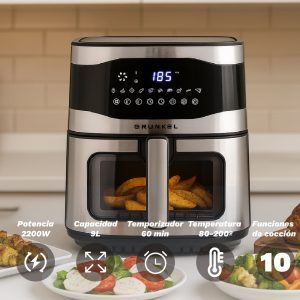 Friggitrice ad aria MaxySteelFryer 9L 2200W con display digitale e cestello antiaderente per una cucina sana - Product Image 2
