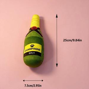 Sıcak satış yeşil bira alkol şişe gıcırtılı köpek oyuncaklar toptan peluş oyuncak köpek moda lüks yumuşak Plushdog interaktif oyuncaklar - Product Image 4