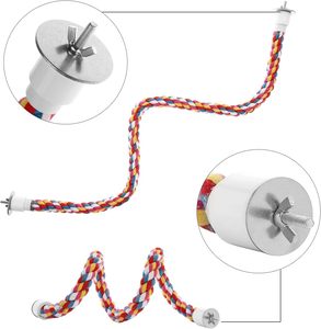 Nouveau design Jouets pour oiseaux multicolores en corde de type bungee pour accessoires de perroquet - Product Image 3