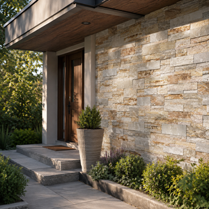 Rustic Thin Slab <b>Stone</b> Veneer Split Surface Interior Wall Cladding Beige Yellow White Slate Natural Culture <b>Stone</b> - Product Image 4