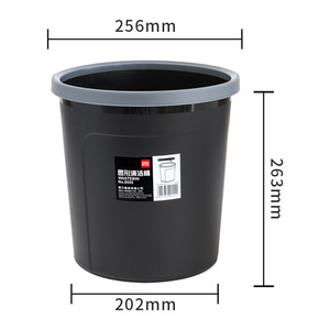Deli Round Waste Bin 9L Black Office Cleaning Bucket Indoor Use - Product Image 5