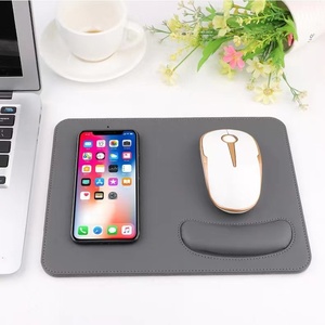 Custom Logo <b>Small</b> Size Non Slip PU Leather 15W Wireless Charging Ergonomic Mouse Pad with Wrist Rest <b>Cushion</b> for Laptop Office - Product Image 5