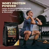 Aeglewell Harga Grosir Terjangkau 100% Whey Protein Asli Campuran Bubuk Rasa Original Pertumbuhan Otot Dewasa 20-29g Protein 2 lb /32