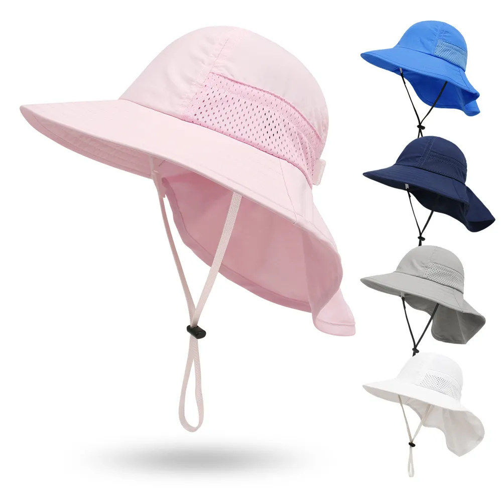 מוצרי דרופשיפינג 2024 הגנת UV קיץ כובע תינוק כובע כותנה עמיד לרוח כובע דלי כותנה לילדים אביזר חוף חיצוני