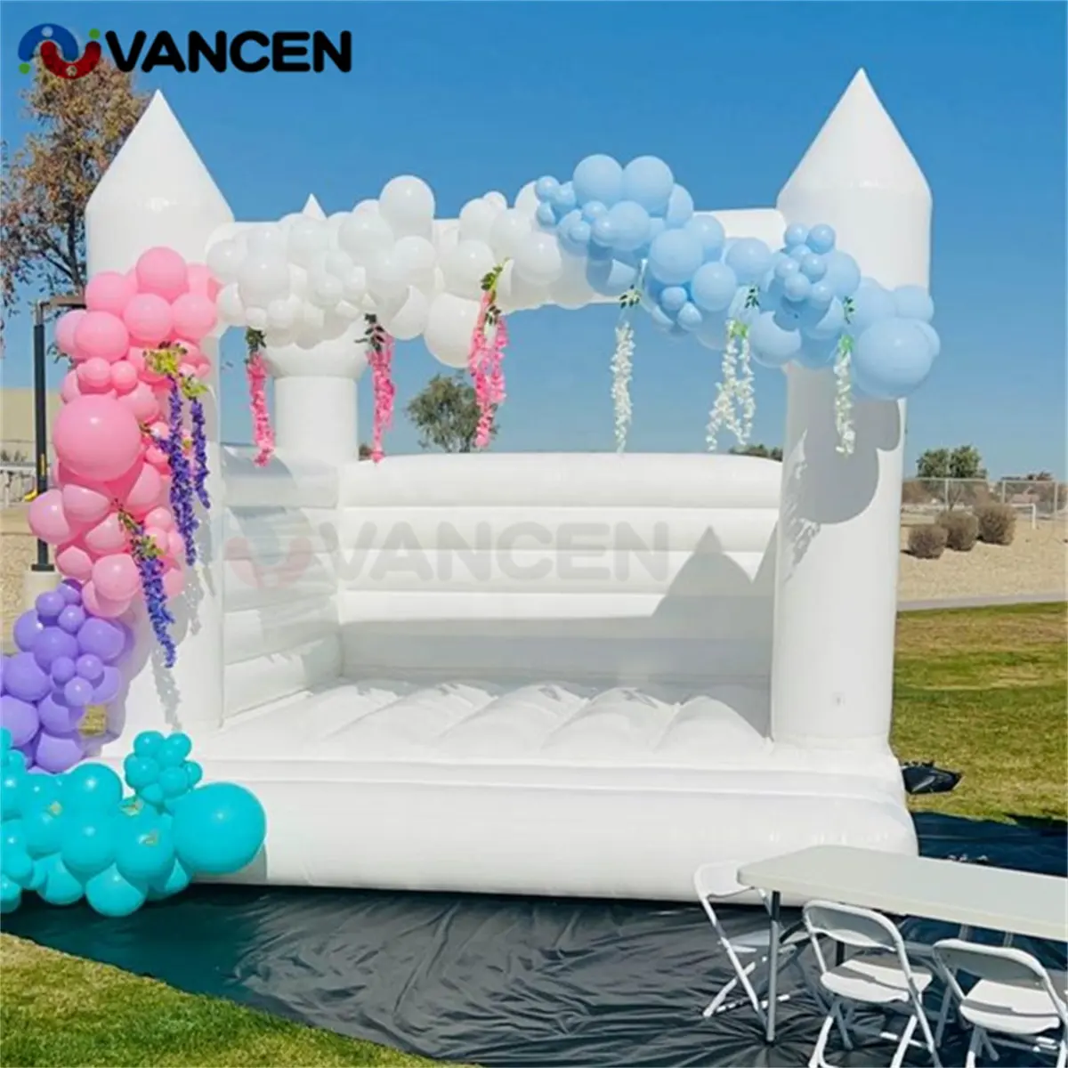 Miễn phí vận chuyển Inflatable đám cưới Jumper PVC trẻ em bên lâu đài bouncy/MOONWALK nhà bị trả lại/Bridal nhà bị trả lại trắng thương mại