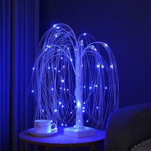 Lampu Pohon Willow Berwarna-warni Dengan Remote Control 2 FT 60 LED USB Lampu Meja Pohon Buatan Dengan Timer Lampu Pohon Buatan Pencahayaan Liburan - Product Image 3
