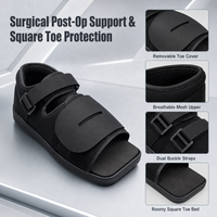 Chaussure post-opératoire à bout carré OEM ODM JW804 avec housse amovible et semelle rigide compensée pour la récupération des blessures à l'orteil et du hallux valgus