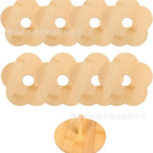 Juego de posavasos de bambú con base de almacenamiento, 6 piezas, alfombrilla aislante del calor para bebidas, protección de vajilla de estilo nórdico para el hogar - Product Image 2