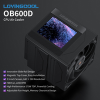 Radiateur de refroidissement CPU puissant LOVINGCOOL 270TDP avec écran large de 3,5 pouces, ventilateur à haut débit avec roulement FDB pour boîtier d'ordinateur