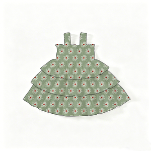 Robe plissée sans manches en soie de lait imprimée pour petites filles, idéale pour le 4 juillet, vente en gros - Product Image 6