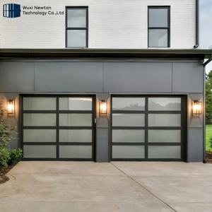 <span class=keywords><strong>Porte</strong></span> de garage moderne en verre trempé sans cadre avec miroir noir automatique et moteur - Product Image 4