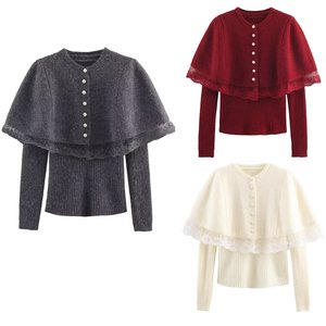Abbigliamento Donna MYST&ZA Nuova Collezione Inverno 2025: Maglione a Collo Tondo in Maglia Conica Elegante, Versatile e Alla Moda - Product Image 1