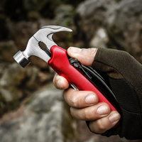 Marteau à griffes multifonctionnel en acier inoxydable avec pince intégrée, outil multifonctionnel pour le camping en plein air, ensemble cadeau personnalisé, vente en gros OEM