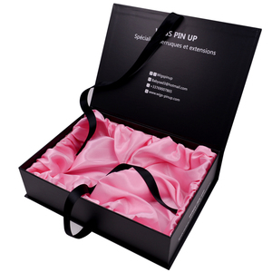 Nouveau design en forme de livre <span class=keywords><strong>insert</strong></span> en soie satinée matériaux recyclés boîte en carton cadeau d'extension de cheveux Offre Spéciale emballage avec gaufrage - Product Image 2
