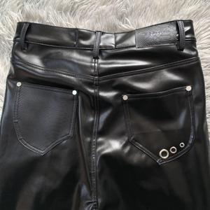 <span class=keywords><strong>Pantaloni</strong></span> a zampata di <span class=keywords><strong>pelle</strong></span> personalizzati DENIMGUYS a vita alta Casual in <span class=keywords><strong>vera</strong></span> <span class=keywords><strong>pelle</strong></span> di pecora <span class=keywords><strong>pantaloni</strong></span> Bootcut in <span class=keywords><strong>pelle</strong></span> nera - Product Image 6