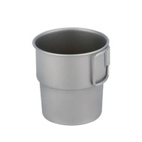 Couvercle de tasse en titane argenté personnalisé avec poignée pliable, écologique, pour la maison, le camping, portable et léger, pour cola et café