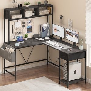 Bàn làm việc gỗ chữ L đặt làm riêng có ngăn kéo, bàn làm việc dành cho quản lý, bàn máy tính cho phòng khách - Product Image 5