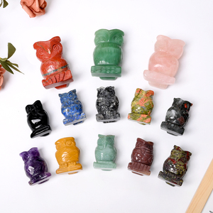 Figurines d'hiboux en cristal personnalisées, sculptées en pierres précieuses naturelles multiples, pour la vente en gros - Product Image 4