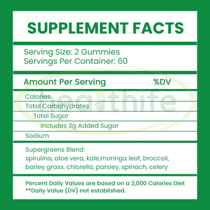 Healthife Private Label Bear Shape <strong>Vitamin</strong> Supplement Superfood Grade 120 Super Green Gummies - Product Image 3