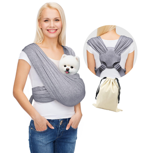 Wholesale Classic Eco-Friendly Breathable Cotton Solid Color Cat Puppy Pouch <b>Pet</b> Dog Sling Front <b>Carrier</b> String Closure - Product Image 1