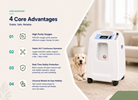 Concentrateur d'oxygène portable électrique DYNMED VOC-5A 5L avec certification ISO pour la thérapie oxygénante vétérinaire