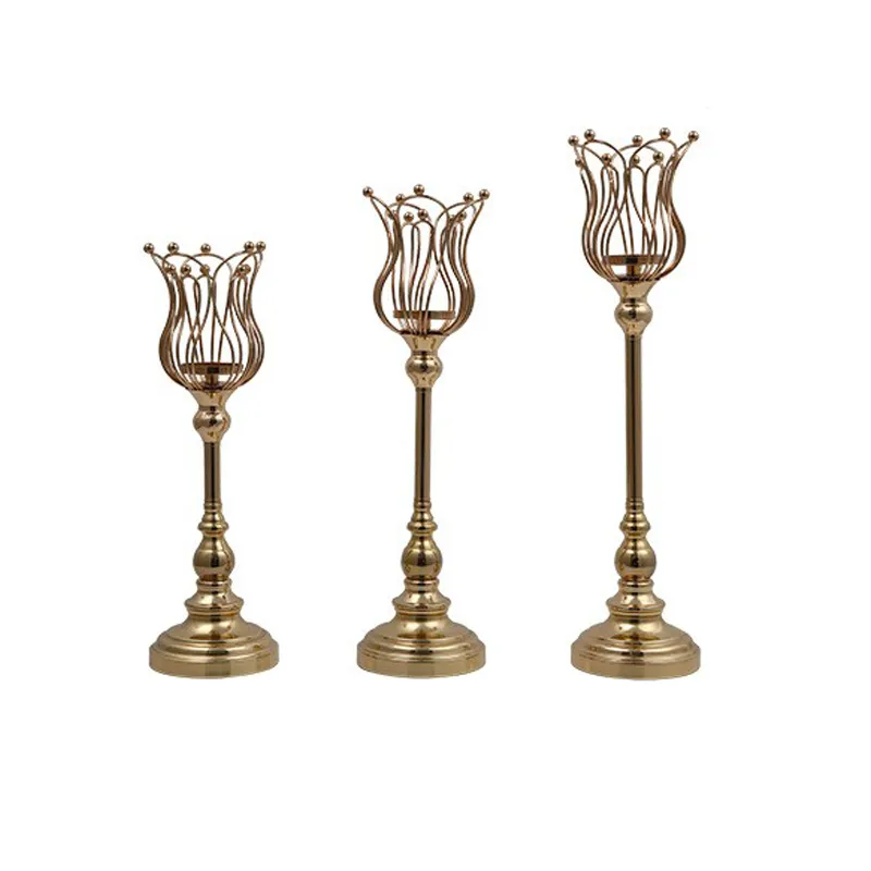 European style iron style single head candle holder gold golden wedding bedside candle holder