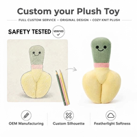 Peluche personnalisée OEM ODM en forme de truelle, thème outils, marque botanique, mascotte, en tissu écologique