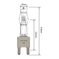 Bombilla Halógena Marina HoneyFly G38, 230V, 2000W, 3000W, CP/73, Cápsula FKK, Transparente, Enfoque Aeroespacial, Luz de Escenario, Cine y Televisión