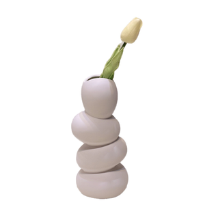 Florero <span class=keywords><strong>de</strong></span> cerámica Art Deco abstracto minimalista nórdico, forma <span class=keywords><strong>de</strong></span> <span class=keywords><strong>huevo</strong></span>, porcelana blanca y negra mate para decoración <span class=keywords><strong>de</strong></span> sala <span class=keywords><strong>de</strong></span> estar - Product Image 5