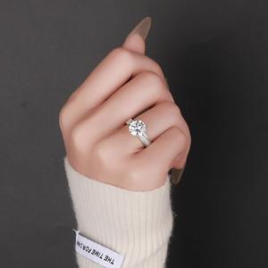 ナベスト 変色しない925スターリングシルバー 6爪VVSモアサナイトリング ロジウムメッキ 婚約指輪 結婚指輪 ジュエリーサプライヤー - Product Image 2