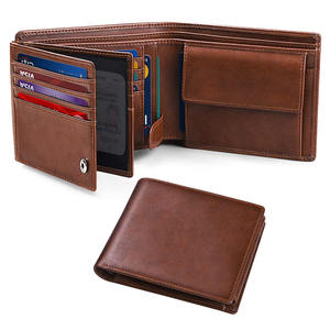 Cartera al por mayor de fábrica, tarjetero para hombre, carteras plegables de cuero genuino - Product Image 1