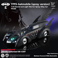 Modèle de voiture miniature QY 1:24 sous licence, modèle de voiture en alliage Batman 1995, simulation avec effets sonores et lumineux, modèle de voiture en métal de collection