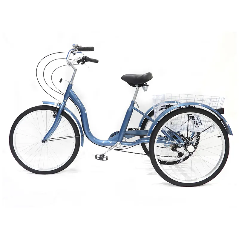 26inch 7Speed 3-wheel Bicycle For Adult Tricycle Seat Height Adjustable 3 Big Wheels Adult Tricycle Bike Pedicab