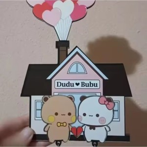 Nouveau <span class=keywords><strong>porte</strong></span>-clés mural en acrylique Panda Bubu et Dudu, breloque de sac à dos de dessin animé, pendentif <span class=keywords><strong>porte</strong></span>-clés, accessoire, cadeaux pour couple - Product Image 4