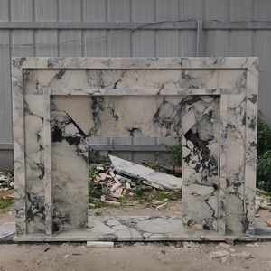 Cheminée en marbre sculptée à la main, style français, pour hôtels et villas, installation facile en coin - Product Image 5