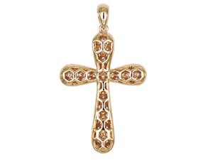 Pendentif croix en zircon blanc pavé, plaqué or et argent, bijoux fantaisie pour femmes et hommes - Product Image 4