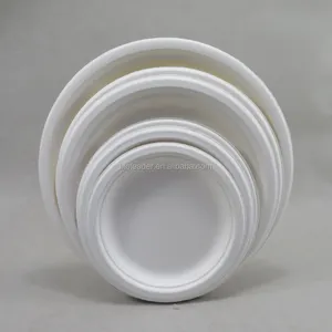 9-дюймовая круглая одноразовая Классическая посуда из сахарного тростника, жома, бумажная тарелка для вечеринок, 100% Компостируемая и биоразлагаемая