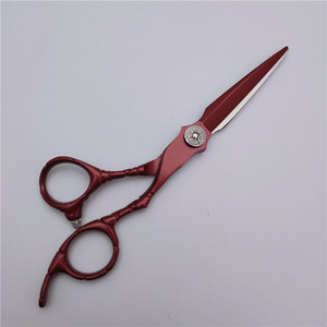 Ciseaux de coiffure rouges HV-6 en acier inoxydable, ciseaux à effiler, ciseaux plats, manche moyen, outils professionnels pour coiffeur - Product Image 4