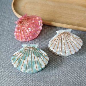 Pinza de Pelo de Acrílico con Diseño de Concha Marina, Pinza de Pelo con Forma de Tiburón, Decoración para el Cabello de Niña, Estilo Francés Elegante para Bodas - Product Image 2
