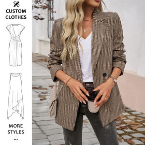 Blazers de mujer de alta calidad chaqueta de pata de gallo chaqueta de oficina señora elegante femenino Damas Mujeres - Product Image 1