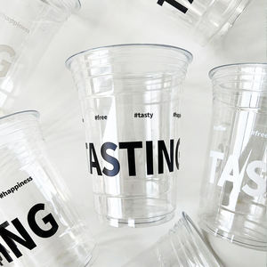 Toptan özel Logo Dia.98mm 12/14/16/18/20/24oz geri dönüşüm <span class=keywords><strong>PET</strong></span> soğuk içecek içecek buz kahve plastik kapaklı kupa - Product Image 1