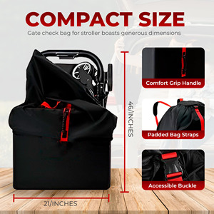 Túi đựng xe đẩy du lịch cho máy bay - Túi đựng xe đẩy cỡ lớn tiêu chuẩn hoặc cỡ đôi để gửi hành lý tại cửa hàng hàng không - Product Image 2