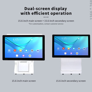 Système de point de vente à double écran 15,6 pouces, écran tactile double, moniteur capacitif tactile bon marché, terminal de caisse enregistreuse de bureau - Product Image 3