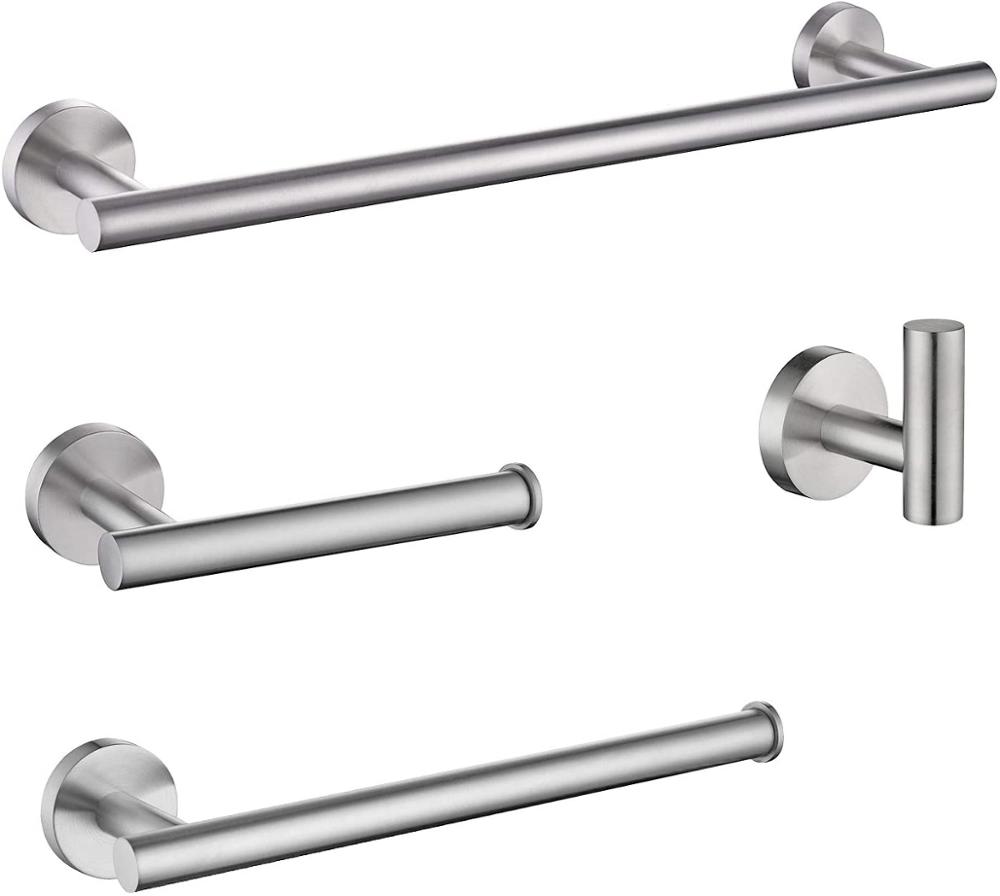 Set portasciugamani da 5 pezzi: barra portasciugamani da 40 cm, porta carta igienica, gancio a muro, gancio appendiabiti, oro | Leroy Merlin
