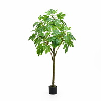 Arbre de figuier artificiel réaliste avec pot en plastique, plante d'intérieur sans arrosage, fournisseur de décoration écologique pour la maison